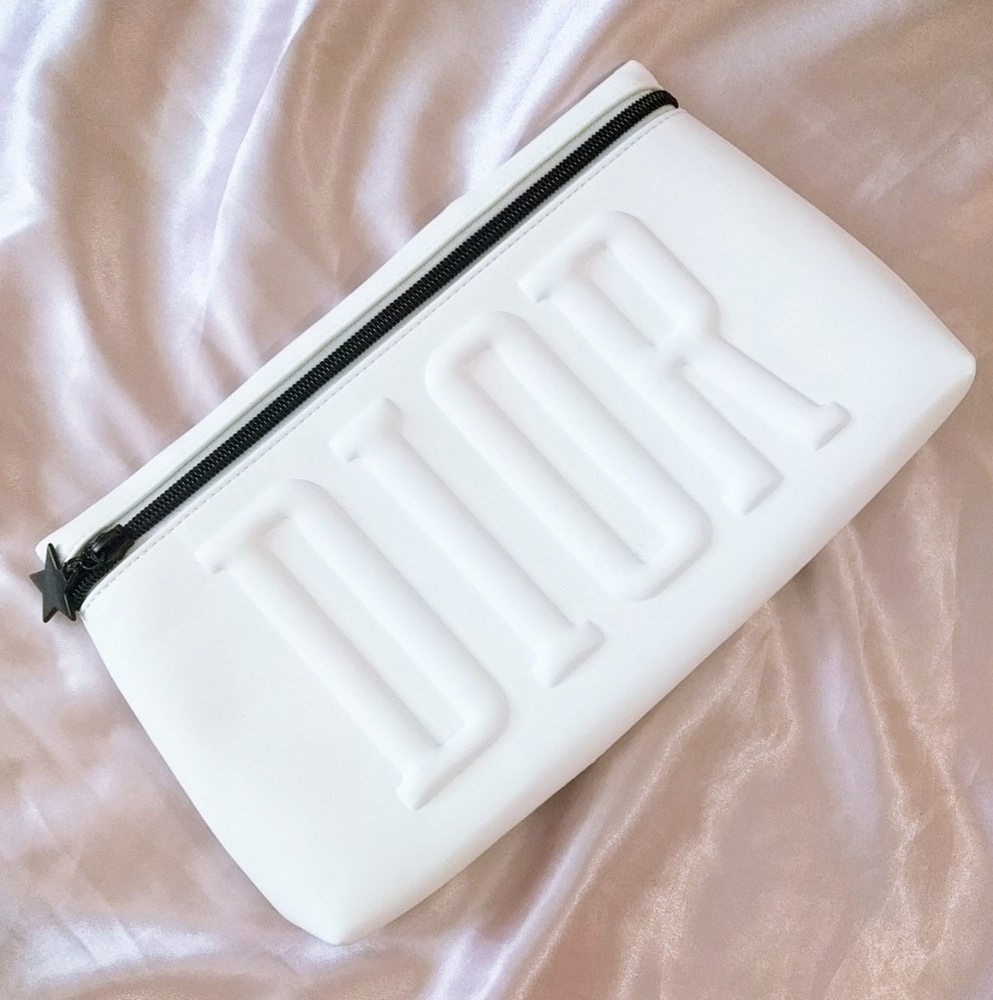 Christian Dior White Vegan Leather Makeup Bag